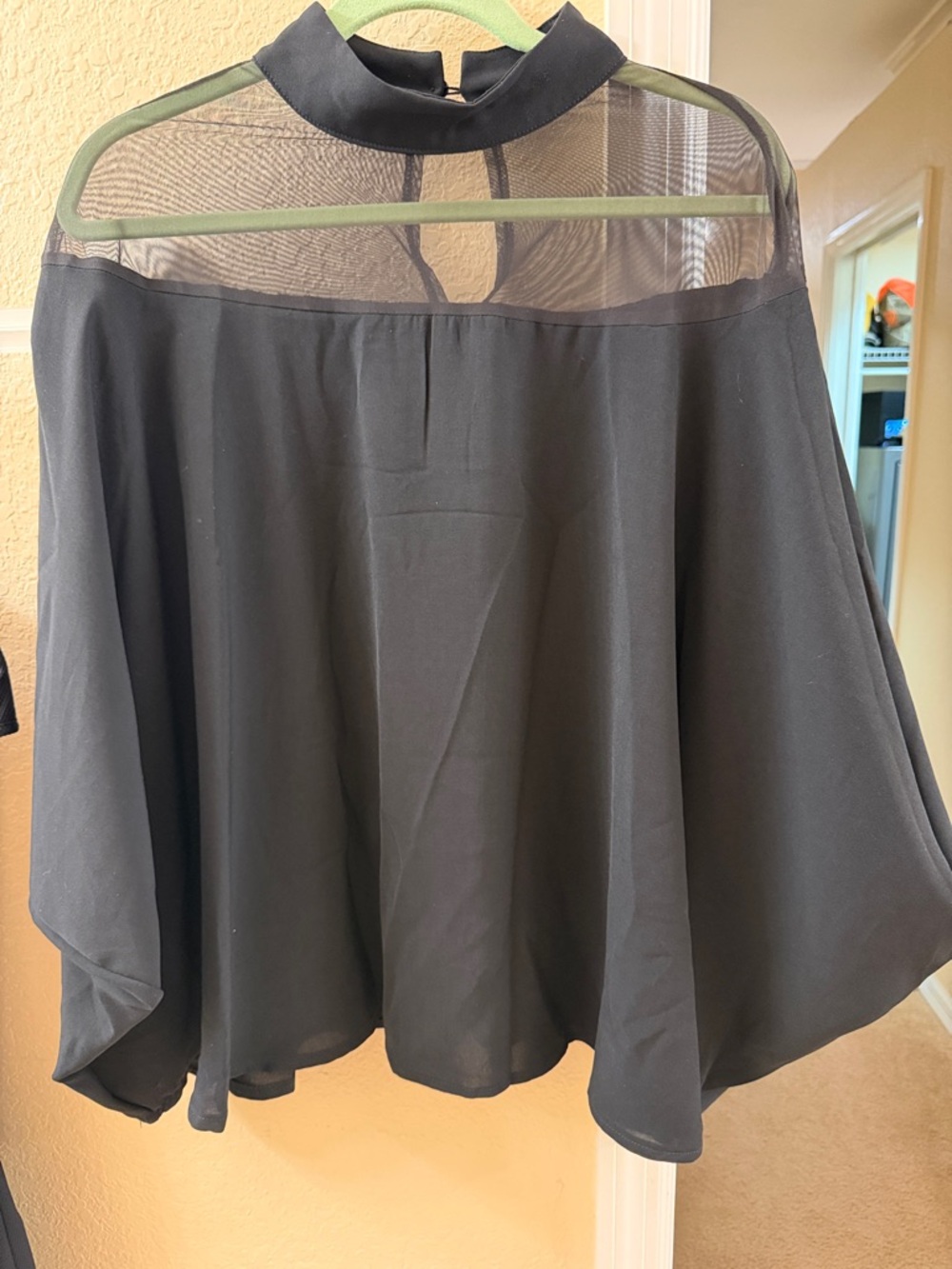 flared Mesh Cape/blouse with arm holes